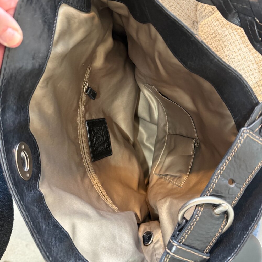 Coach Brown Suede Hobo Bag - Picture 3 of 5